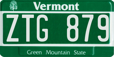 VT license plate ZTG879