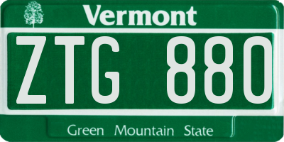 VT license plate ZTG880