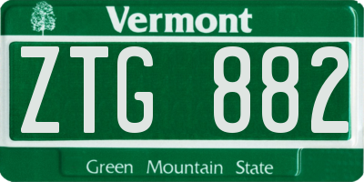 VT license plate ZTG882