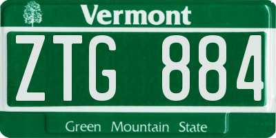VT license plate ZTG884