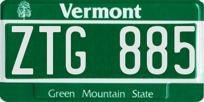 VT license plate ZTG885