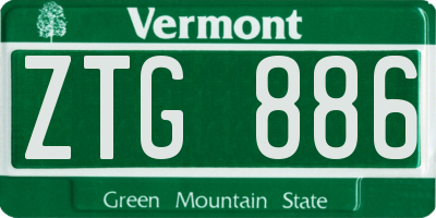 VT license plate ZTG886