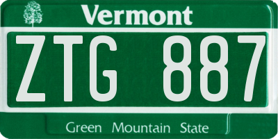 VT license plate ZTG887