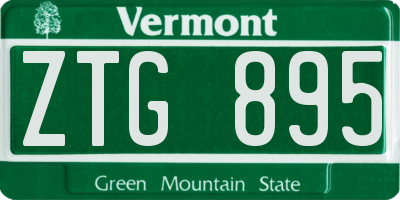 VT license plate ZTG895