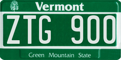 VT license plate ZTG900