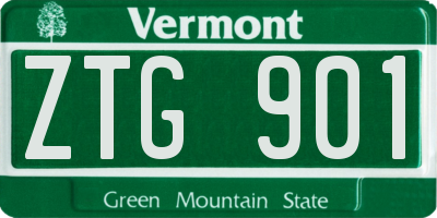 VT license plate ZTG901