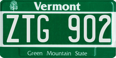 VT license plate ZTG902