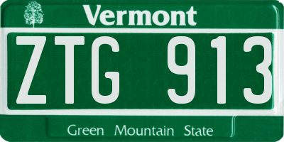 VT license plate ZTG913