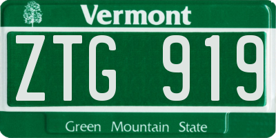 VT license plate ZTG919