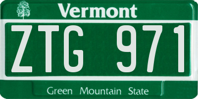 VT license plate ZTG971