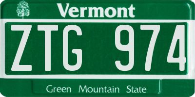 VT license plate ZTG974