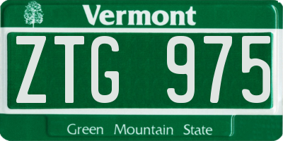 VT license plate ZTG975