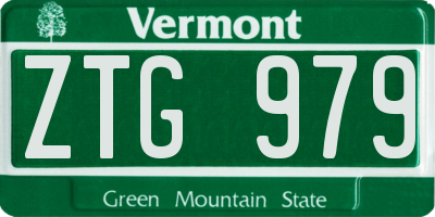 VT license plate ZTG979