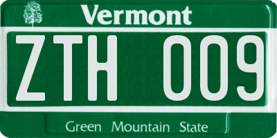 VT license plate ZTH009