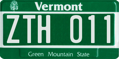 VT license plate ZTH011