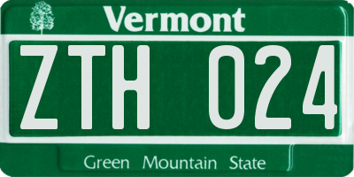 VT license plate ZTH024