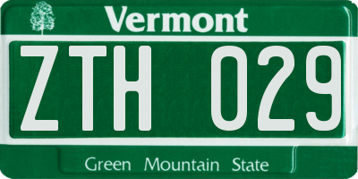 VT license plate ZTH029