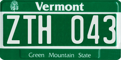 VT license plate ZTH043
