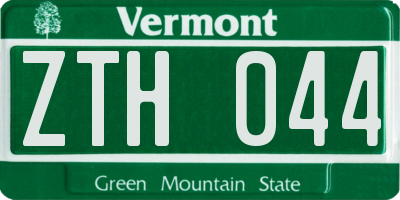 VT license plate ZTH044