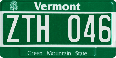 VT license plate ZTH046