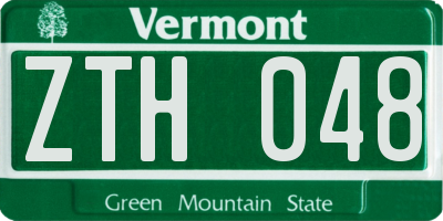 VT license plate ZTH048