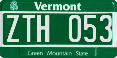 VT license plate ZTH053