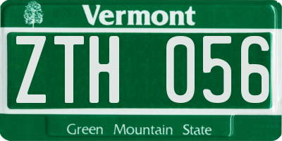 VT license plate ZTH056