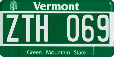 VT license plate ZTH069
