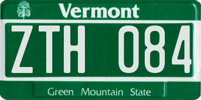 VT license plate ZTH084