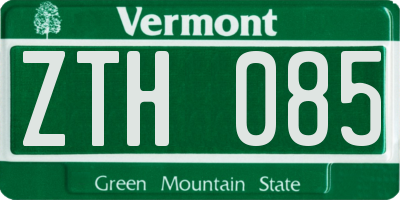 VT license plate ZTH085