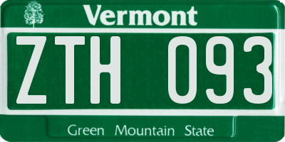 VT license plate ZTH093
