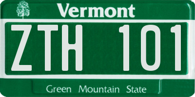 VT license plate ZTH101