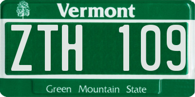 VT license plate ZTH109