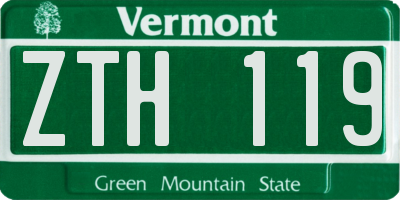 VT license plate ZTH119