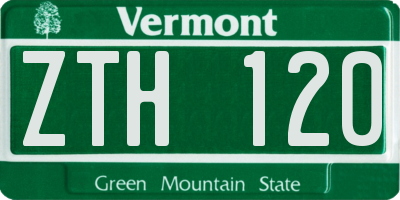 VT license plate ZTH120