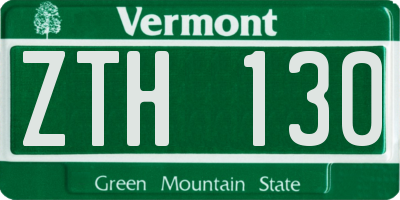 VT license plate ZTH130