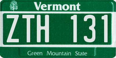 VT license plate ZTH131