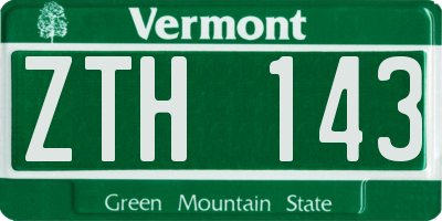 VT license plate ZTH143