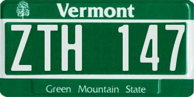 VT license plate ZTH147