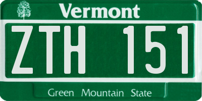 VT license plate ZTH151