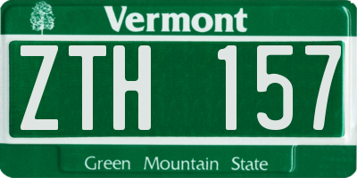 VT license plate ZTH157