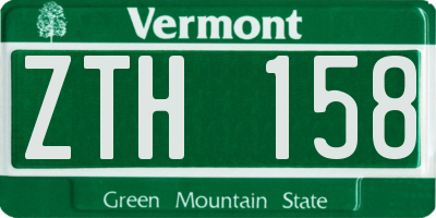 VT license plate ZTH158