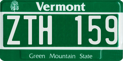 VT license plate ZTH159
