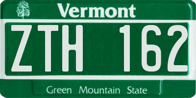 VT license plate ZTH162