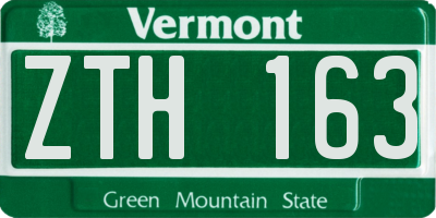 VT license plate ZTH163
