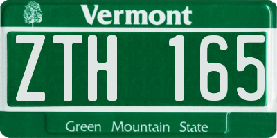 VT license plate ZTH165