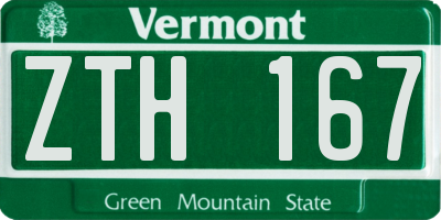 VT license plate ZTH167
