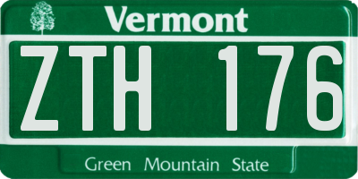 VT license plate ZTH176