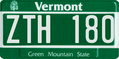 VT license plate ZTH180