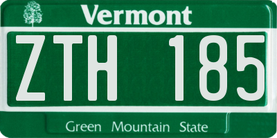VT license plate ZTH185